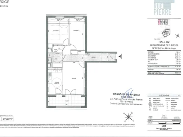 Appartement 3 pièces 75 m²