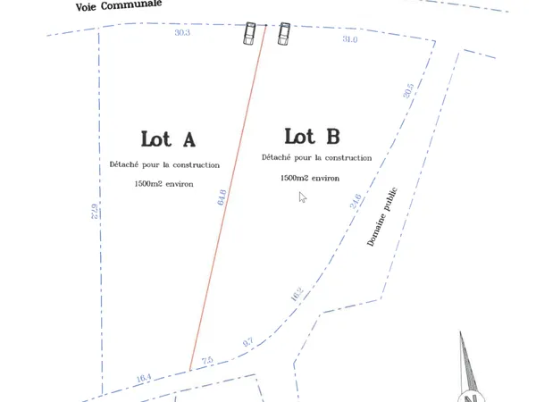 Proche Uzès et Bagnols, terrain constructible de 1500m2 à vendre à Pougnadoresse