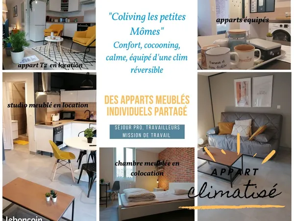 🏡 co-living « les petites mômes » - appartements meublés individuels ou partagés