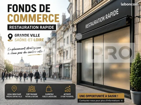 Fonds de commerce restauration rapide 183 m²
