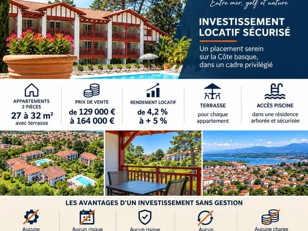 Investissement locatif sécurisé Côte basque - Rendement attr