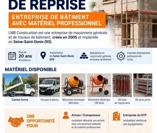 Vente entreprise de bâtiment
