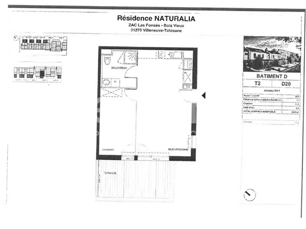 À LOUER ? T2 de 45 m² ? Villeneuve-Tolosane (31270)