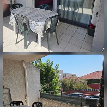 T2 meublé ,terrasse 13m2, garage,