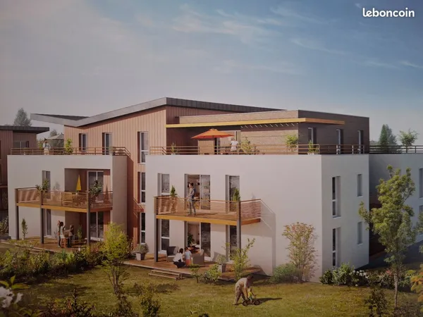 À vendre à Lingolsheim, appartement T2 de 37 m² avec grande terrasse