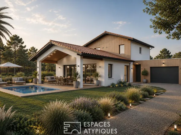 Projet de maison contemporaine entre vie de village et plages océanes