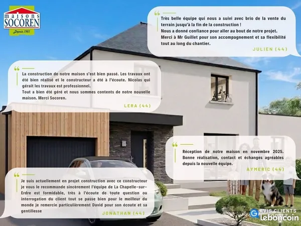 Terrain à bâtir de 875 m² à GUEMENE-PENFAO (44)