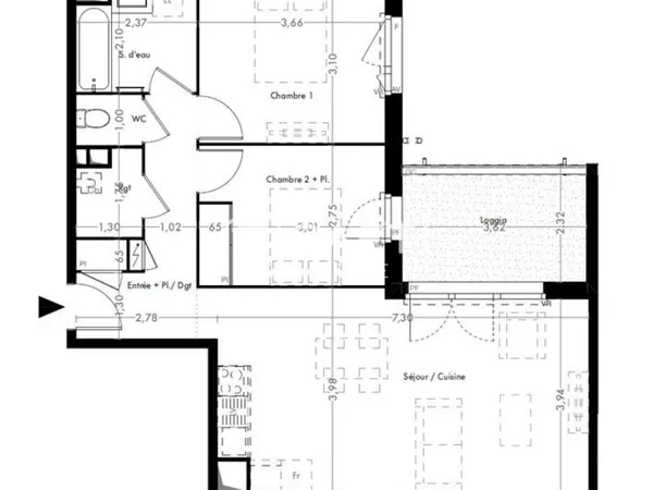 Appartement T3 neuf avec balcon et stationnements - Résidence moderne