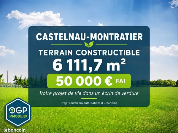 Terrain 6112 m² Castelnau Montratier-Sainte Alauzie