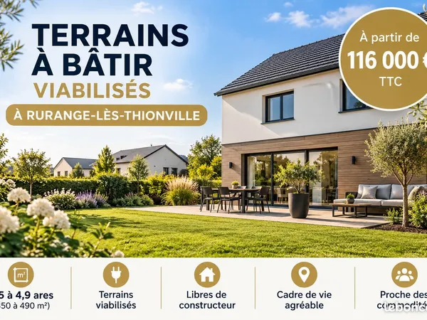 Terrains à bâtir viabilisés à rurange-lès-thionville