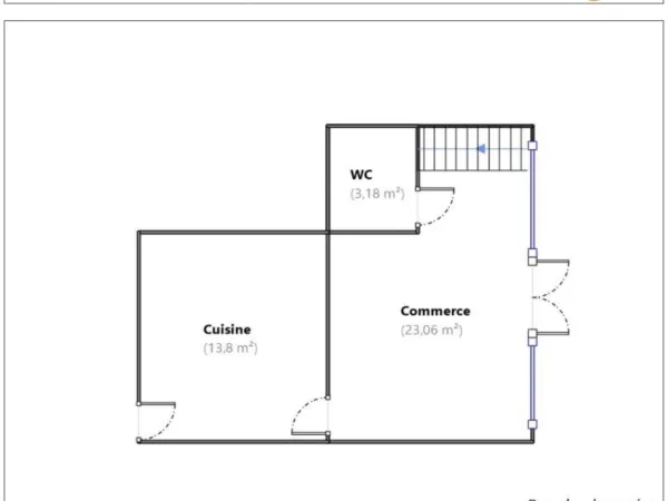 Fonds de commerce 3 pièces 108 m²