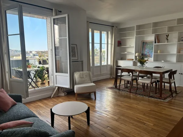 2P (3P possible), 65m² meublé neuf, Boulogne Nord, bordure 16e, 5e, vues dégagées, balcon, lumineux,