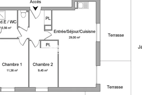 Appartement 3 pièces 55 m²