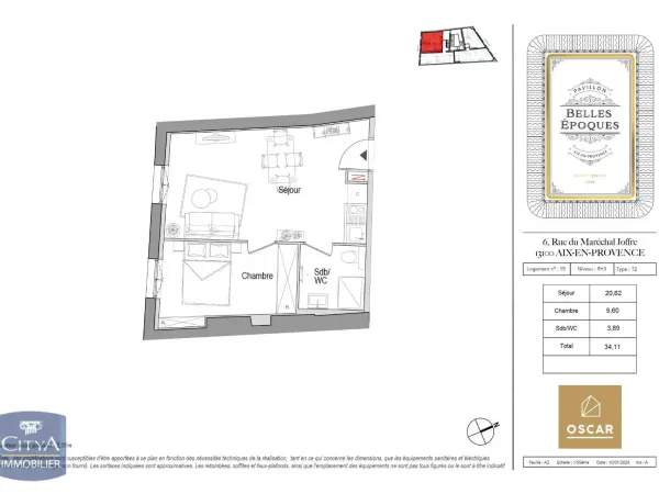 Appartement 2 pièces 34 m²