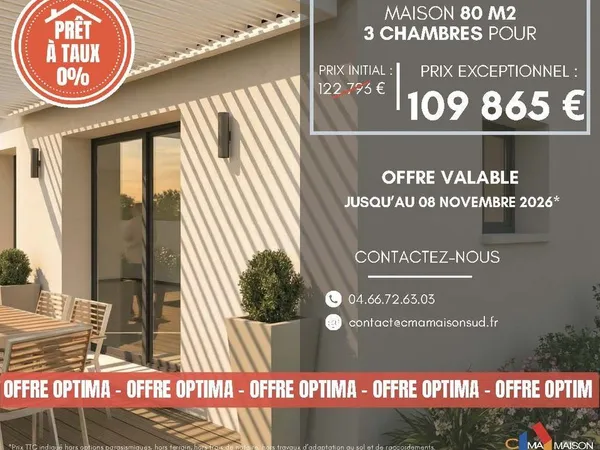Projet de construction d'une maison 80 m² avec terrain à LAUDUN-L'ARDOISE (30)