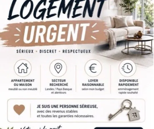 🏠 recherche logement urgent 🏠