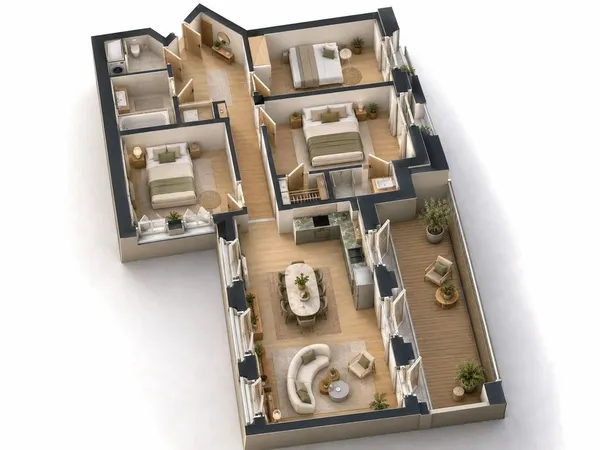 Appartement 4 pièces 84 m²