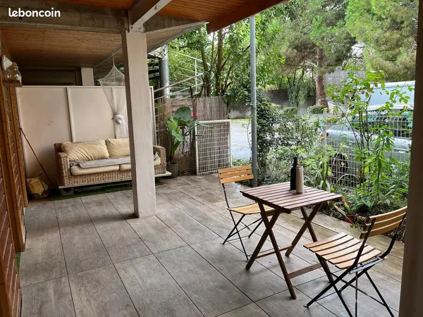 T2 bis minimes meublé 60m2+ terrasse 30m2 + parking