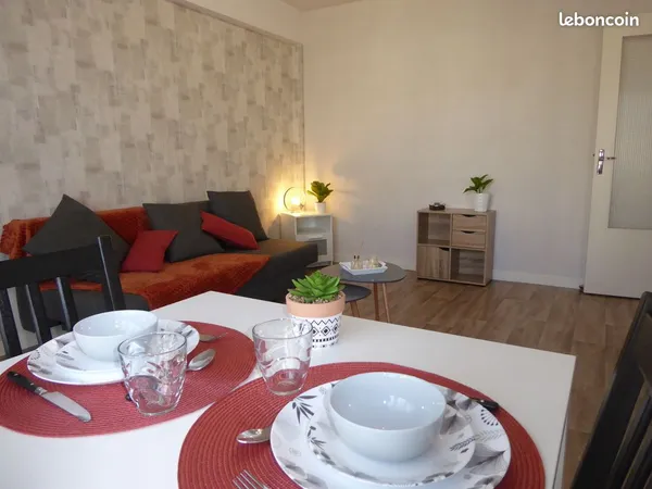 T1 meublé 31 M2, place parking extérieure privative