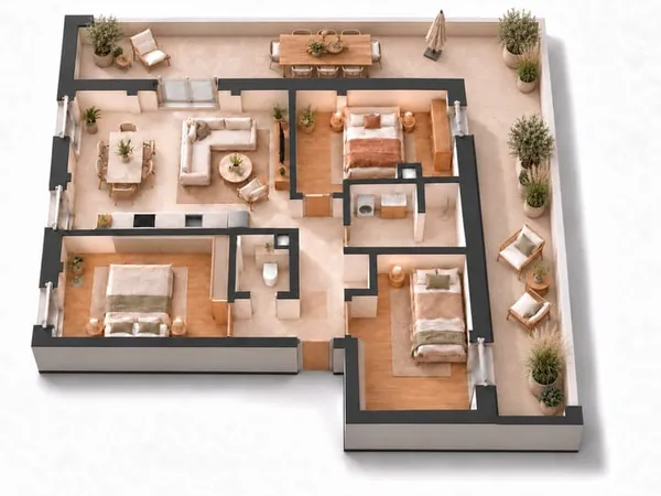 T4 au dernier étage avec terrasse de 45 m² à Kurtzenhouse