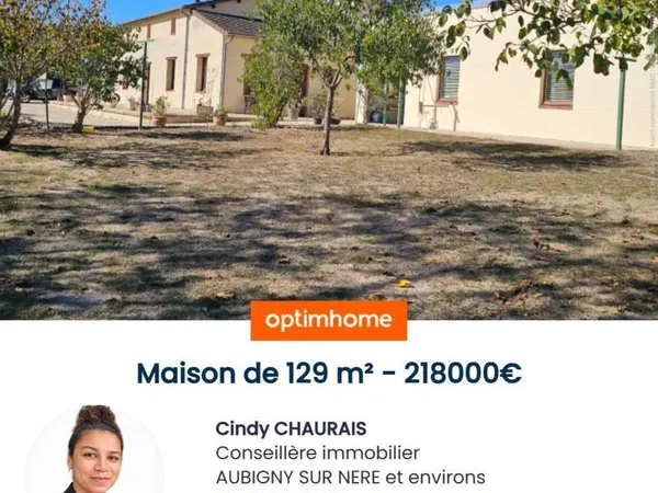 Maison de 129m2 lumineuse avec 3 chambres, combles aménageables et grand garage atelier de 78 m² à C