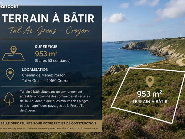 Terrain 953 m² Crozon