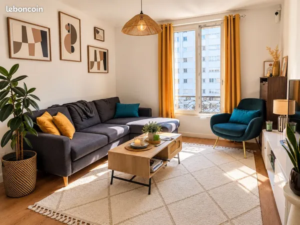 CLICHY - Appartement meublé de 33 m² rénové par architecte - Bureau intégré - 1 300 CC