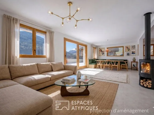 Chalet passif avec terrasse panoramique et vue montagnes