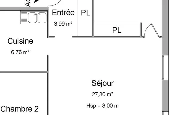 Appartement 3 pièces 64 m²