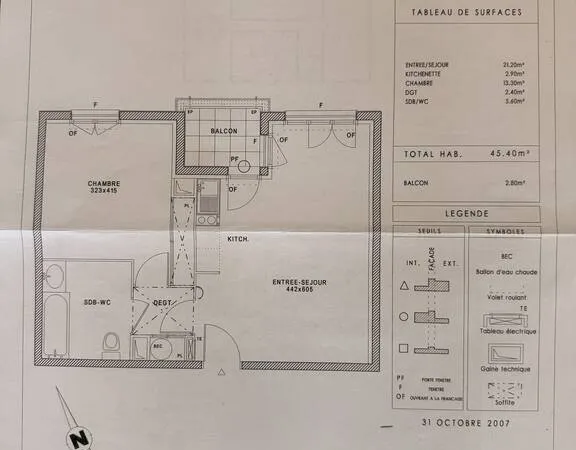 Appartement 2 pièces 46 m²