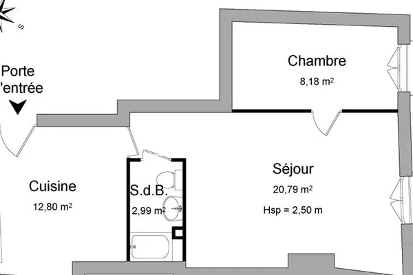 Appartement 2 pièces 45 m²