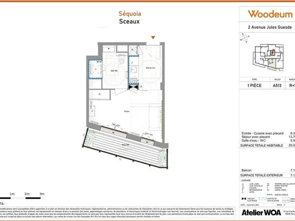 Appartement 1 pièce 26 m²