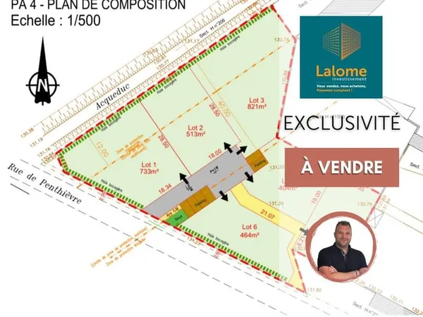 Terrain constructible 500 m²