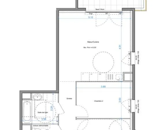 T3 meublé neuf 63 m², terrasse et double parking - Échirolles, 400 m Hôpital Sud