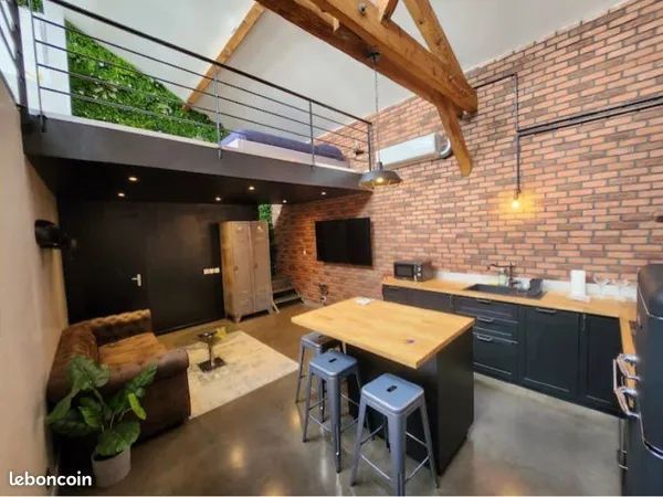 Loft meublé atypique 38 m² avec mezzanine - Bron - 900 CC