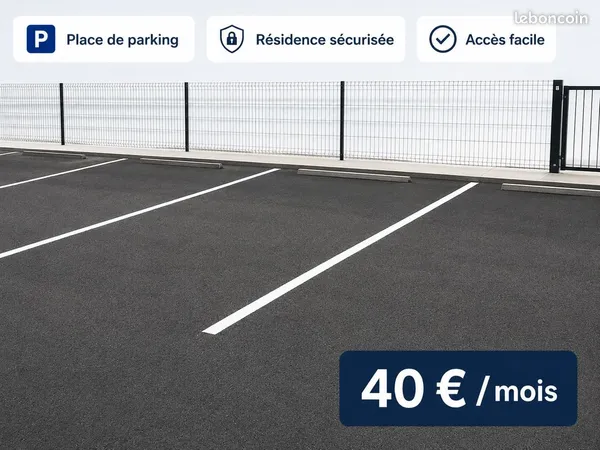 Place de parking sécurisée - Proche gare et centre ville