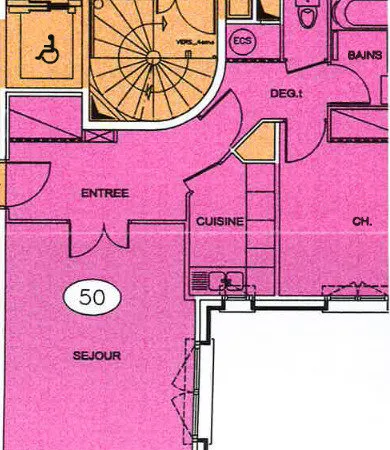 Appartement 2 pièces 54 m²
