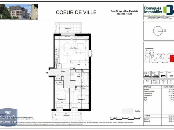 Appartement 3 pièces 71 m²