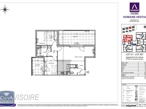 Appartement 3 pièces 63 m²
