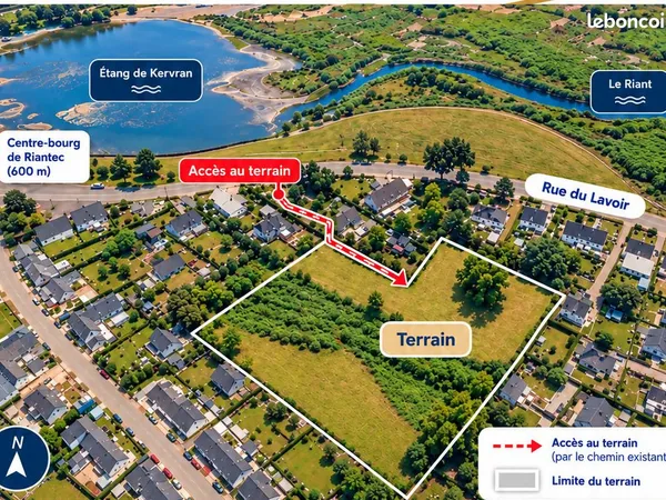 Terrain 326 m² Riantec