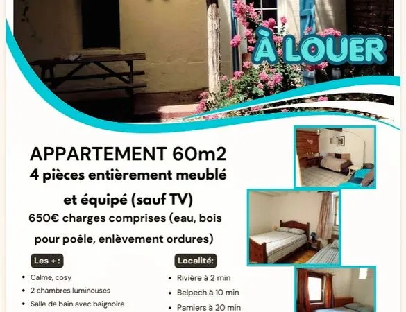 Appartement a louer charges comprises