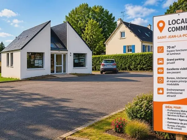 LOCAL COMMERCIAL 70 m² - EMPLACEMENT STRATÉGIQUE - GRAND PARKING - SAINT-JEAN-LA-POTERIE