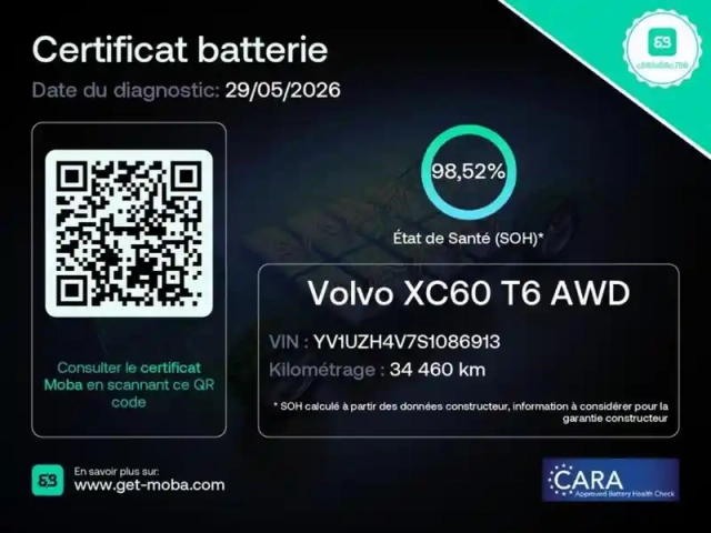 Volvo Xc60 t6 hybride rechargeable 253 + 145ch ultra style chrome geartronic 8 awd