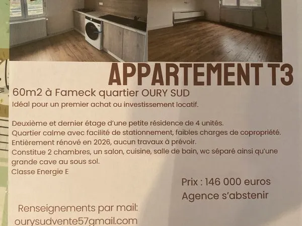 Appartement T3 à vendre