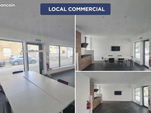 Local commercial rénové + plateau aménageable + garage - 177 m² - Guingamp Centre