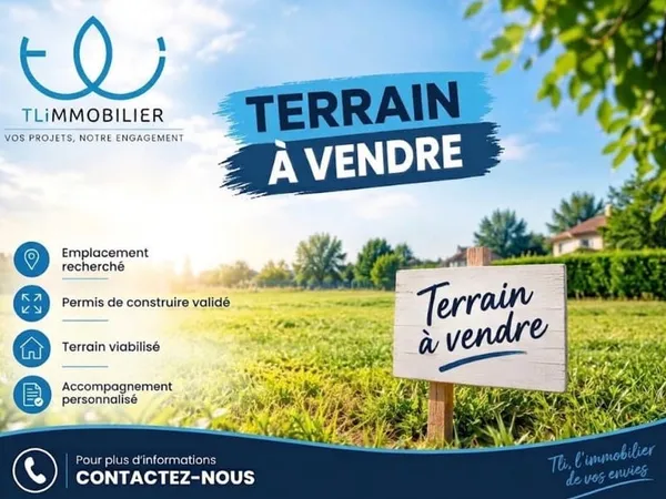 TERRAIN CONSTRUCTIBLE + PERMIS DE CONSTRUIRE