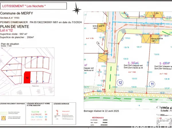Terrain en individuel 603 m²
