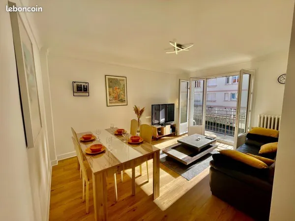 Bel appartement T3 meublé 70 m² jardin privatif et garage fermé