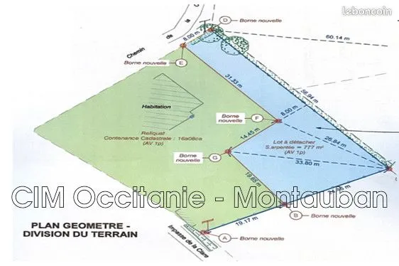 Terrain 750 m² Albias