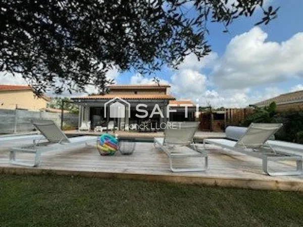 Maison contemporaine 4 chs, piscine, grand terrain